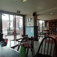 Interior showing different flooring levels at The Font in Chorlton