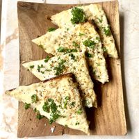 Cheezy Garlic bread at Loving Earth Cafe in Fort Kochi