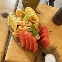 Chakra fruit platter   at Loving Earth Cafe in Fort Kochi