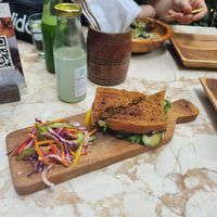 Pesto Sandwich at Loving Earth Cafe in Fort Kochi