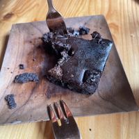 Incredible vegan Kerala Choc Brownie   at Loving Earth Cafe in Fort Kochi