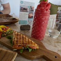 Tofu Sandwich & hydration Station at Loving Earth Cafe in Fort Kochi