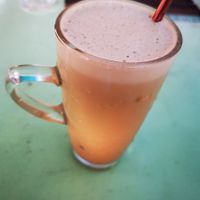 Iced caramel latte at Loving Earth Cafe in Fort Kochi