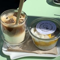 Chia Pudding accompanied with Iced Cappuccino  at Cereal Lovers in Luxembourg City