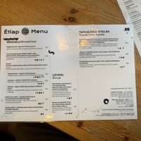 Menu 2  at Café Csiga in Budapest