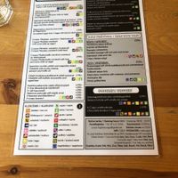 Menu at Café Csiga in Budapest