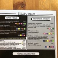 Menu at Café Csiga in Budapest