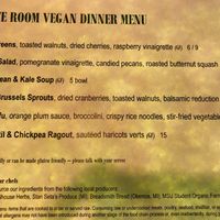 Separate vegan menu at The State Room in East Lansing