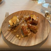 Dessert aux pommes avec sorbet  at Le Cap Marine in Nancy