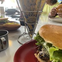 Vegana burger with Fries at Konga Burger in Chihuahua