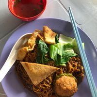 Wonton noodles at Vegetarian Stall at Nanyang Vegetarian in Skudai