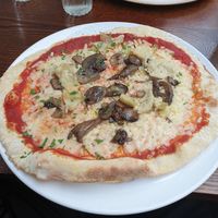 Vegan pizza ready to be demolished! at Lucia in Beverley