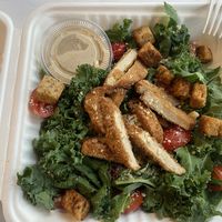 Kale chicken Caesar salad!  at Strong Hearts in Syracuse