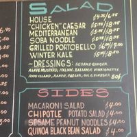 The menu board. at Strong Hearts in Syracuse