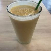 Mango coconut milk cold smoothie,  at Strong Hearts in Syracuse