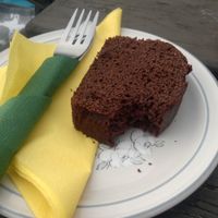 Choco banana cake (served without a bite...) at The Tower Cafe in Newcastle Upon Tyne