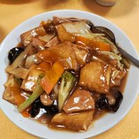 Mixed braised Tofu at Chojo Hanten in Yokohama