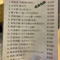 Japanese vegetarian and vegan menu  at Chojo Hanten in Yokohama