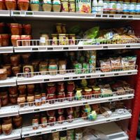 Textured soy protein, soy milk, veggie pate etc. at Cora Lujerului in Bucharest