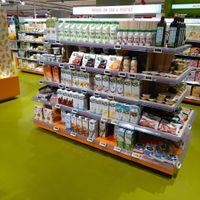 Vegan milk and desserts at Mega Image - Timișoara in Bucharest