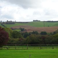 The lovely view from Bulleigh Barton Manor at Bulleigh Barton Manor in Newton Abbot