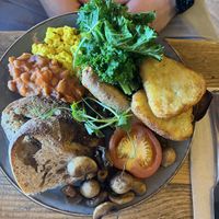 Vegan full English with added beans and hash browns   at Clean Bean in Durham