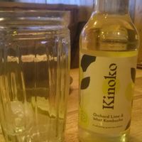 Lime and mint kombucha at Clean Bean in Durham