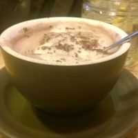 Vegan hot chocolate at Clean Bean in Durham