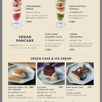 dessert menu at Land Cafe in Tokyo