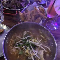 Beef stir fry, original fried chickn, ramen with dumplings + drinks $66 at K-pub in Adelaide