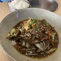 Vegan beef stir fry  at K-pub in Adelaide