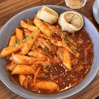 Tteokbokki with dumplings   at K-pub in Adelaide