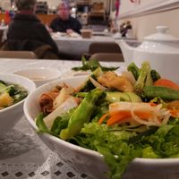 Vegan soup and vermicelli...so much food! at Pho Van in Easton