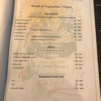 Menu at Loro Loco in Koh Lanta