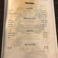 Menu at Loro Loco in Koh Lanta