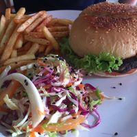 Black Bean mushroom burger  at Loro Loco in Koh Lanta