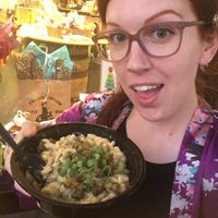 Vegan mac-n-cheese with capers! 👍🏻 at Mac n' Cheese Rebel in Los Angeles