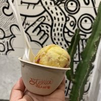 Pineapple upsidedown & mango sticky rice at Stella Jean's in San Diego