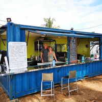 The two friendly owners at The Container Beach Restaurant in Negombo