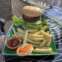 Vegan Burger  at The Container Beach Restaurant in Negombo