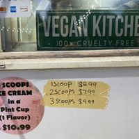 Ice cream prices   at Almond Milk Creamery in Las Vegas