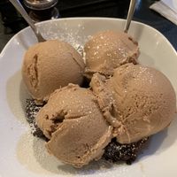 Brownie with chocolate ice cream at Almond Milk Creamery in Las Vegas