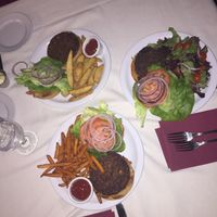 Burgers. Choose between salad, sweet potato fries and steak cut fries  at Kitchen428 Restaurant and Mojo's Lounge in Woodland