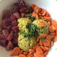 Kitchari with vegetables! Yum! Must Try! at Karma Café in Asheville