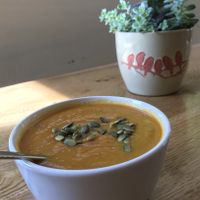 Soup of the day at Karma Café in Asheville