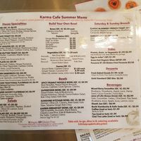 Menu August 30, 2019 at Karma Café in Asheville