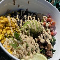 Karma breakfast bowl  at Karma Café in Asheville