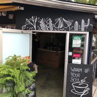 Cafe entrance  at The Organic Press in Toronto