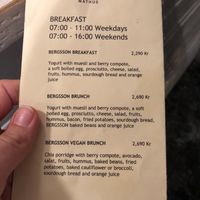 Vegan brunch option at Bergsson Mathus in Reykjavik