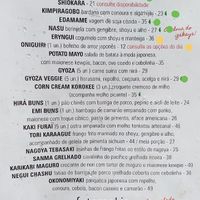 Menu Entradas at Hirá Ramen Izakaya in Sao Paulo